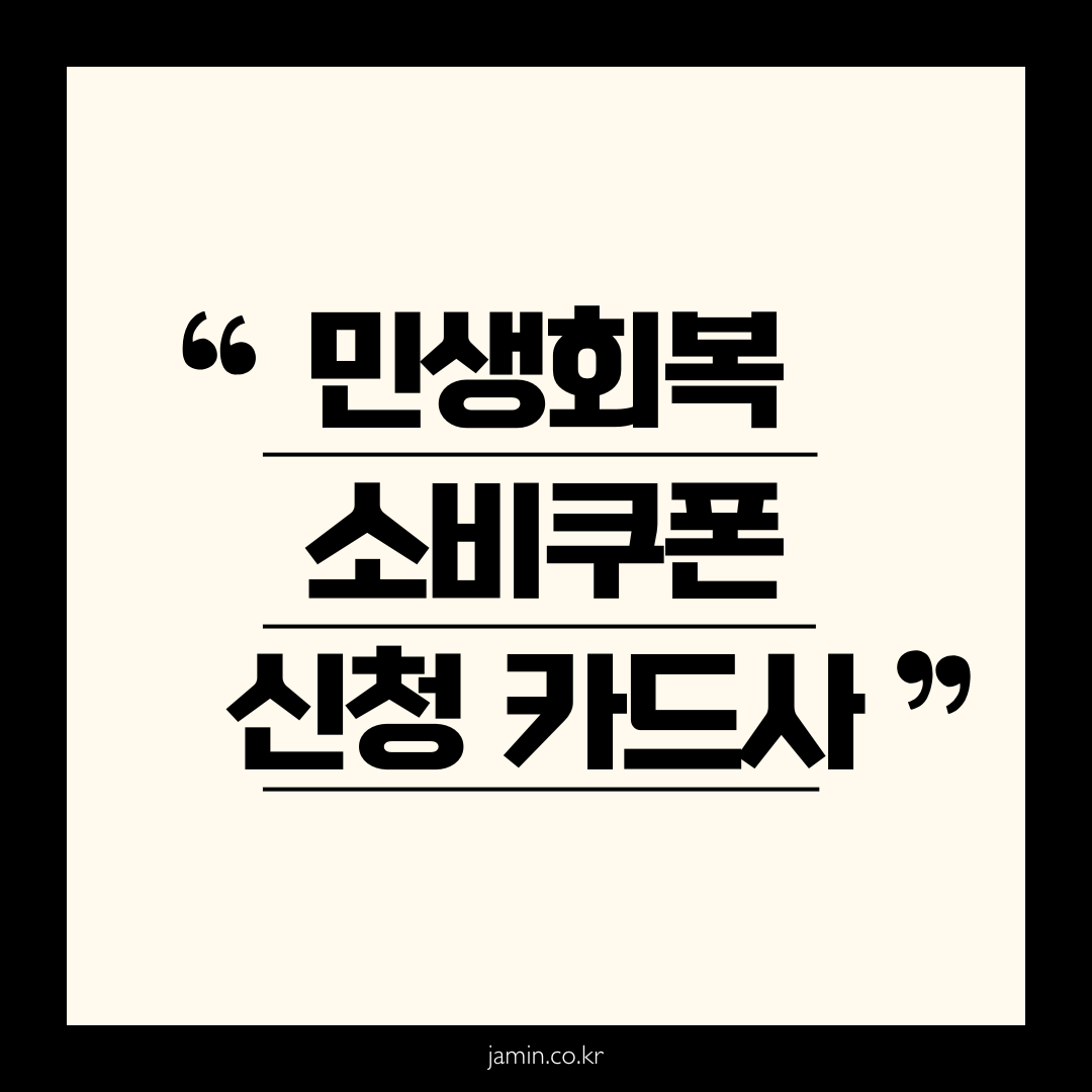 민생회복 소비쿠폰 카드사